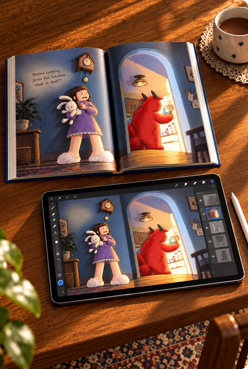 Our Book Illustration Process Image